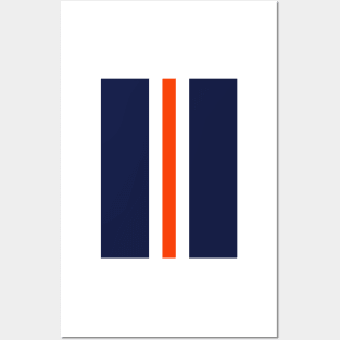 Luton Navy White Orange Retro Football Stripes Posters and Art